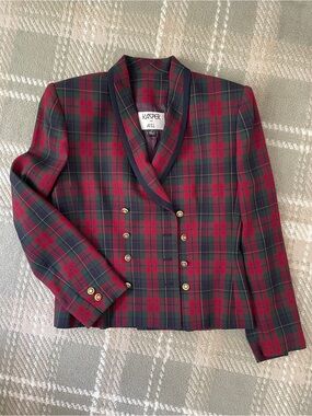 VTG Kasper for ASL plaid cropped blazer 4